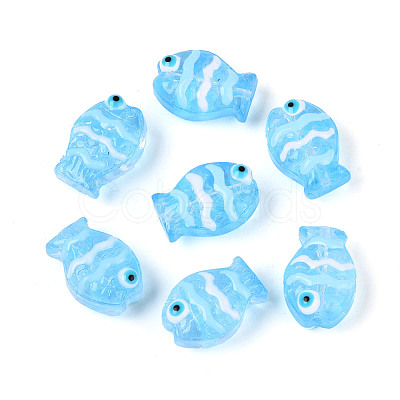 Transparent Glass and Enamel Beads Strands GLAA-T034-01E-1