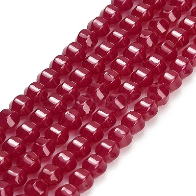 Lab Grown Red Corundum Beads Strands GG-CBAC488-04B-1