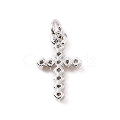 Brass Micro Pave Cubic Zirconia Charms KK-C012-43P-1