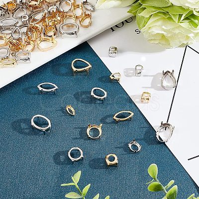 96Pcs 24 Styles Brass Open Back Bezel Sew on Prong Settings KK-CA0003-16-1