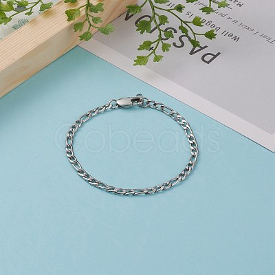 Tarnish Resistant Men's 304 Stainless Steel Figaro Chains BJEW-JB05841-02-1