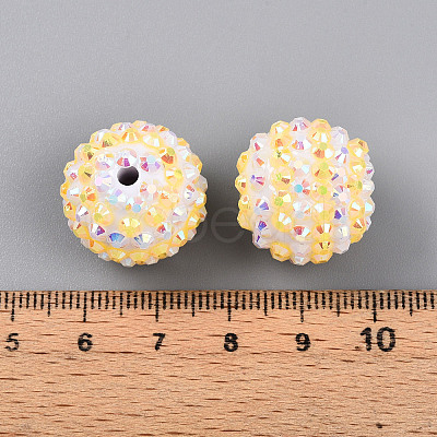 Stripe Pattern Resin AB Rhinestone Round Beads RESI-S313-18x20-12-1