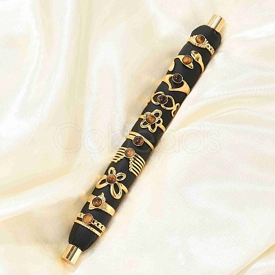 Natural Tiger Eye Finger Rings RJEW-K290-07G-1