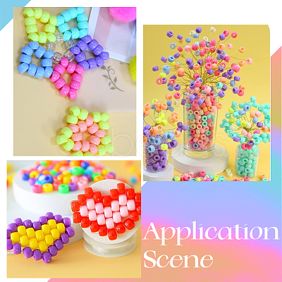 SUNNYCLUE 800Pcs 8 Colors Opaque Plastic Beads KY-SC0001-87-1