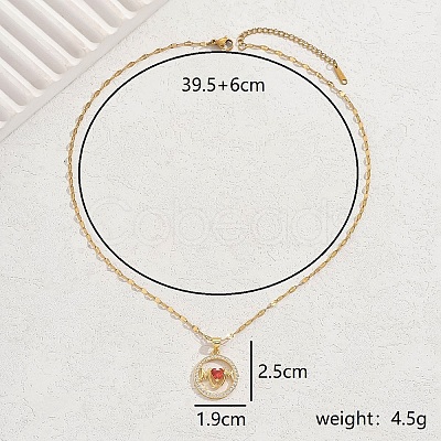 Brass Micro Pave Cubic Zircon Flower Pendant Necklaces for Women GH1932-1-1