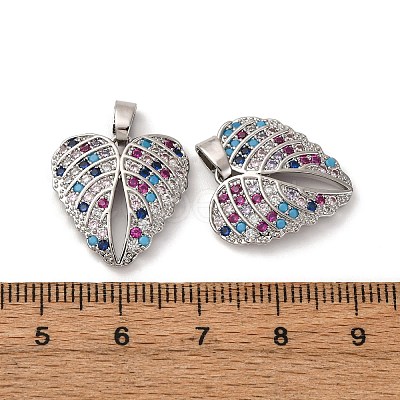 Brass Micro Pave Cubic Zirconia Pendants KK-F903-09P-1