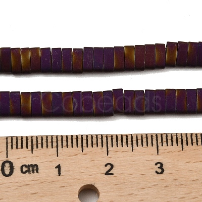 Electroplated Frosted Non-magnetic Synthetic Hematite Beads Strands G-G089-A01-05-1
