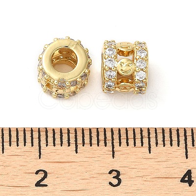 Rack Plating Brass Cubic Zirconia Beads KK-Z033-26G-1