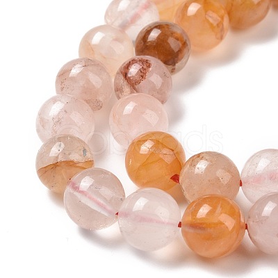 Natural Hematoid Quartz/Ferruginous Quartz Bead Strands G-E571-20B-1