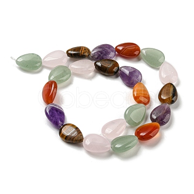 Natural Amethyst & Rose Quartz & Red Agate & Green Aventurine & Tiger Eye Beads Strands G-L242-14-1