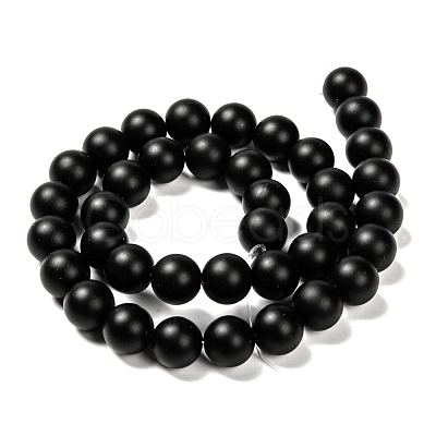 Natural Black Agate Beads Strands X-G-D543-10mm-1