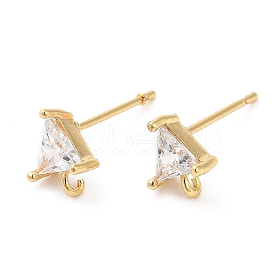 Brass Stud Earring Findings KK-F855-23G-1