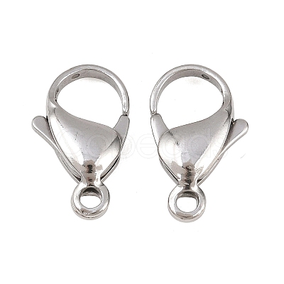 Tarnish Resistant 304 Stainless Steel Lobster Claw Clasps X-STAS-G035-H-1