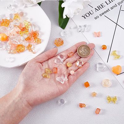 150 Pieces Random Rose Acrylic Beads Bear Pastel Spacer Beads Butterfly Loose Beads for Jewelry Keychain Phone Lanyard Making JX543I-1