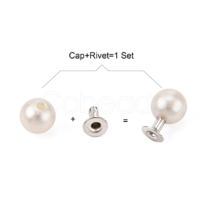 ABS Plastic Imitation Pearl Rivet Studs KY-L076-A-01-1