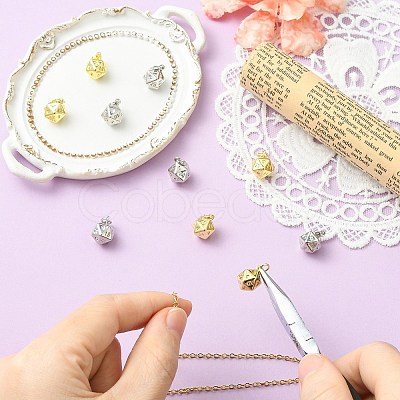 10Pcs 2 Colors Brass Charms KK-CJ0004-50-1