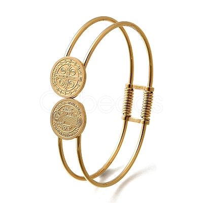 201 Stainless Steel Bangles for Women BJEW-R014-02G-1