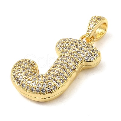 Brass Micro Pave Cubic Zirconia Pendants KK-E061-03G-10-1