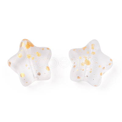 Spray Painted Glass Beads GLAA-R211-04-F03-1