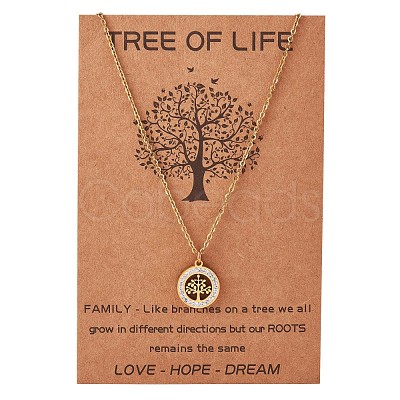 Clear Cubic Zirconia Tree of Life Pendant Necklace JN1048A-1