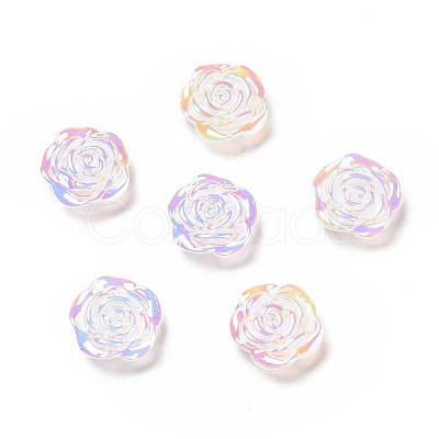 Opaque Acrylic Flower Cabochons MACR-C009-09-1