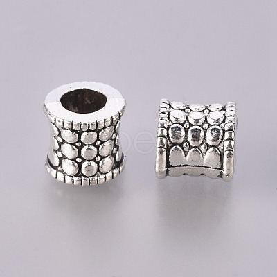 Antique Silver Tone Large Hole Tibetan Silver Column European Beads X-LFH10273Y-NF-1