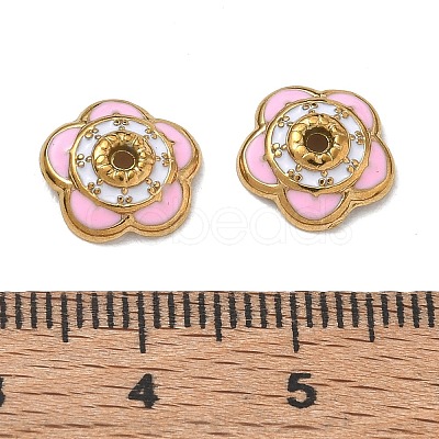 304 Stainless Steel Enamel Bead Caps SA-CBAD60D-09G-04-1