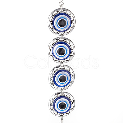 Handmade Lampwork & Resin Evil Eye Pendant Decorations HJEW-C001-02-1