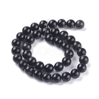 Natural Obsidian Bead Strands GSR10mmC132-1