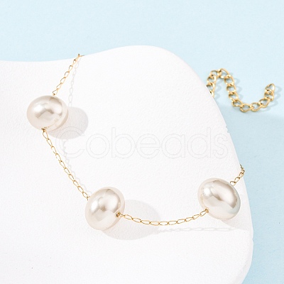 Acrylic Imitation Pearls Beasded Bracelets BJEW-F519-01G-1