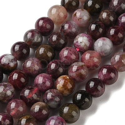 Natural Tourmaline Beads Strands G-L637-A01-6mm-1