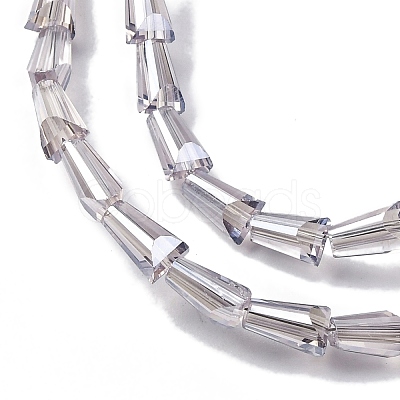 Transparent Electroplate Glass Beads Strands EGLA-H107-02A-PL06-1