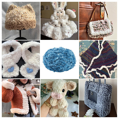 Super Bulky Imitation Fur Polyester Yarn OCOR-TAC0016-36L-1