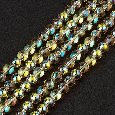Transparent Electroplate Glass Beads Strands X-EGLA-I015-01D-1