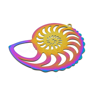 Ion Plating(IP) 201 Stainless Steel Etched Metal Embellishments Pendants STAS-G328-02G-RC-1
