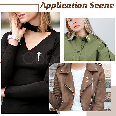 4Pcs 2 Styles Faith Theme Zinc Alloy Brooch JEWB-CA0001-90-1