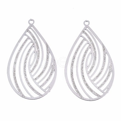 Tarnish Resistant 304 Stainless Steel Filigree Pendants STAS-T057-06P-1