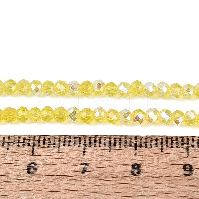 AB Color Plated Transparent Glass Rondelle Beads Strands EGLA-T029-2mm-10J-1