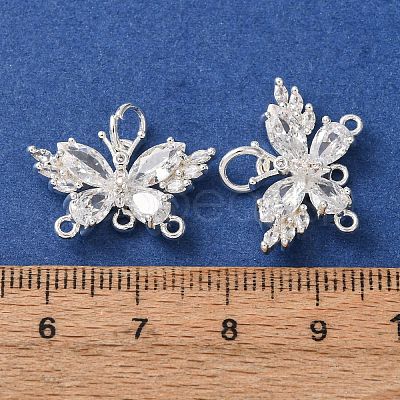 Brass Pave Clear Cubic Zirconia Butterfly Chandelier Component Links CU-CBAEC99-12S-1