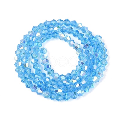 AB Color Plated Transparent Glass Beads Strands GLAA-G127-01-01O-1