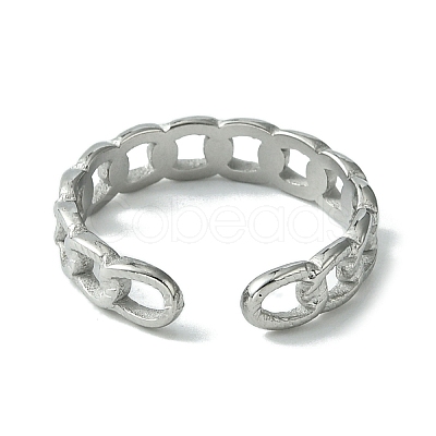 Non-Tarnish 304 Stainless Steel Open Cuff Ring RJEW-L110-031P-1