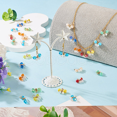 20Pcs 10Colors Glass Beaded Pendants FIND-TA0009-21-1