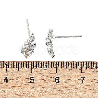 SHEGRACE Brass Micro Pave Cubic Zirconia Stud Earrings XGRQ4N374-719P-1
