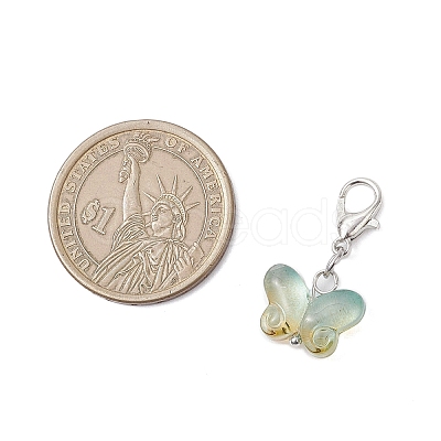 Transparent Glass Butterfly Pendant Decorations HJEW-JM04018-01-1