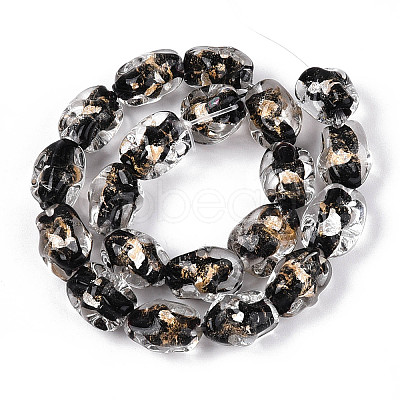 Handmade Gold & Silver Foil Glass Beads FOIL-N030-02A-1