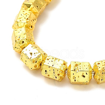 Electroplated Natural Lava Rock Beads Strands G-G984-09G-1