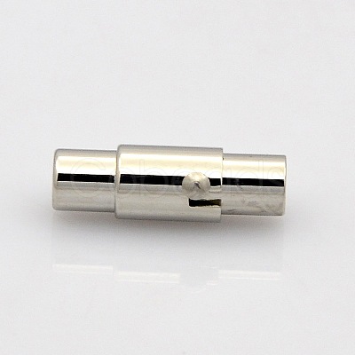 Tarnish Resistant Column 304 Stainless Steel Locking Tube Magnetic Clasps STAS-N014-25-3mm-1