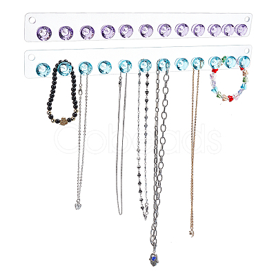 2Pcs 2 Colors Acrylic Jewelry Display Hanger Rack AJEW-PH0002-59-1