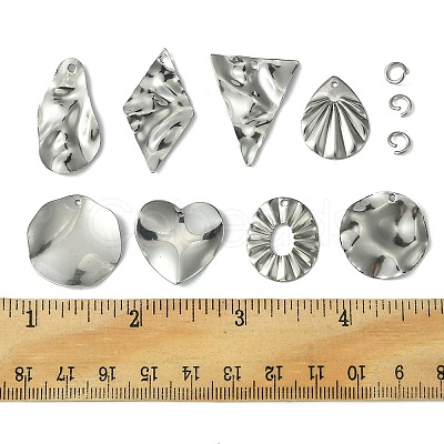 16Pcs 8 Style 201 Stainless Steel Pendants DIY-FS0005-37P-1