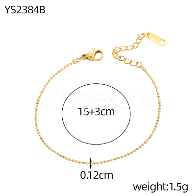 304 Stainless Steel Ball Chain Bracelets STAS-OY012-98G-1